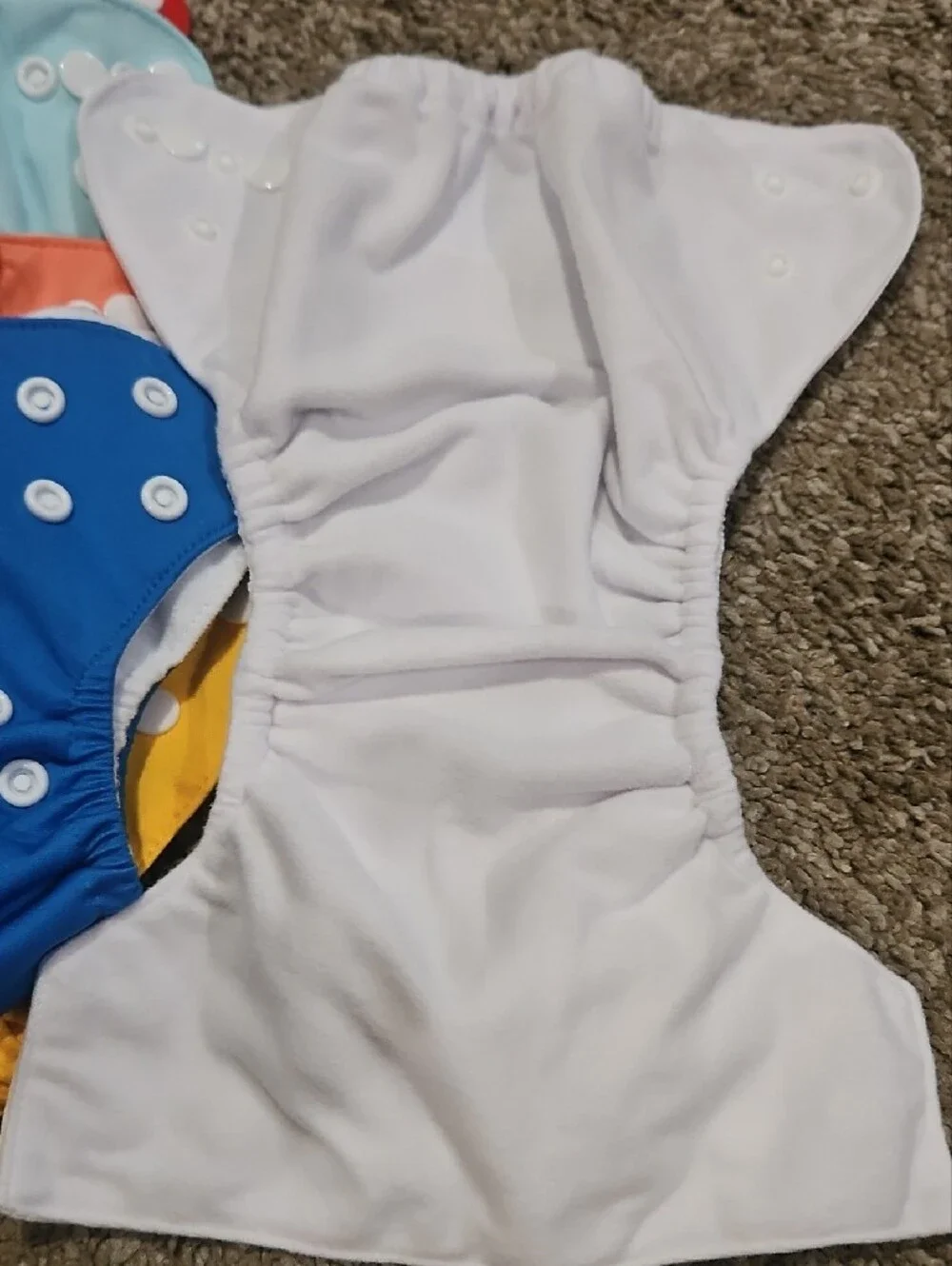 Six NEWBORN- Alva Baby 100% Cotton Cloth Diaper Covers and 10 100% Cotton Insert